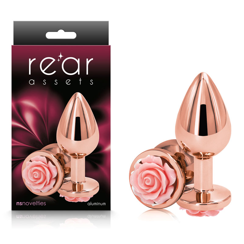 Rear Assets Rose Gold Butt Plug - Medium (Pink Rose)